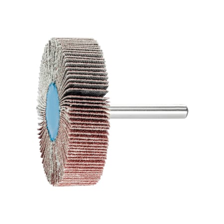 Pferd 2-1/2" x 1/2" Mounted Flap Wheel - 1/4" Shank - Aluminum Oxide - 80 Grit 45265